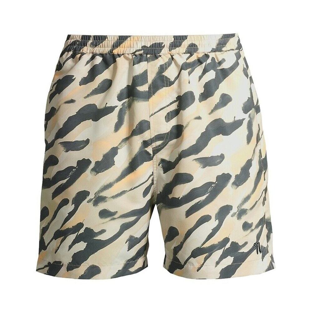 Nanushka Kenan Hand-Painted Abstract Animal Swim Shorts Mens Size L
